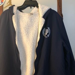 PINK sherpa anorak size M/L